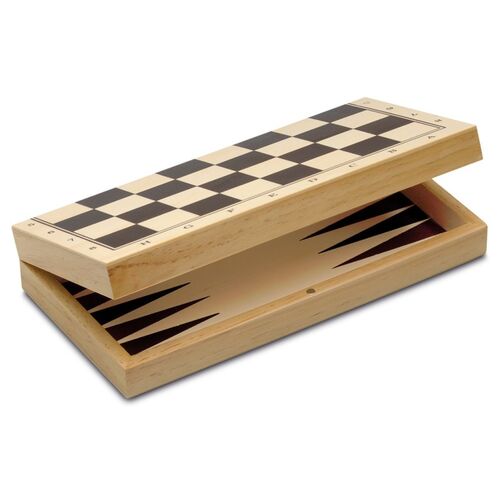 Juego de madera Plegable: Ajedrez, Damas y Backgamon