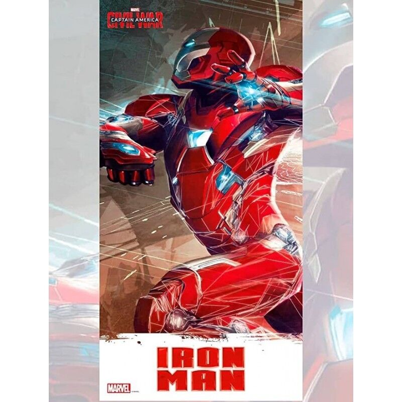 Poster vidrio - Capitán América Civil War - Iron Man (30x60cm)
