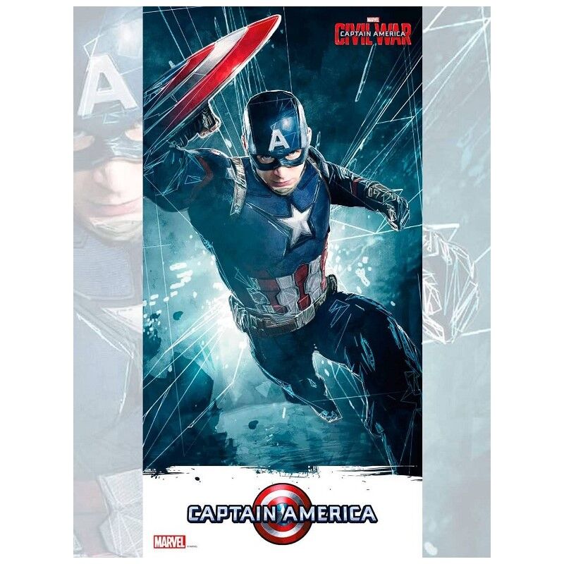 Poster vidrio - Capitán América Civil War - Capitán America (30x60cm)